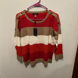 Cable & Gauge Red and Tan Striped Shirt